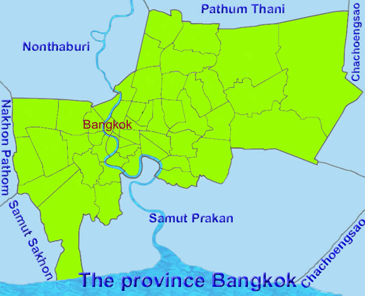 Bangkok Province map Thailand