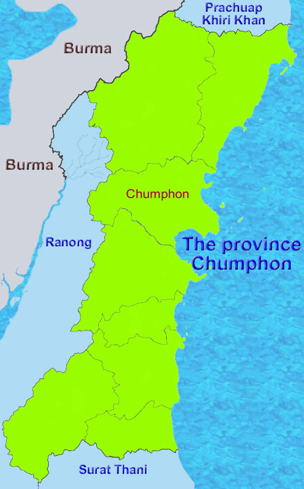 Chumphon Province map Thailand
