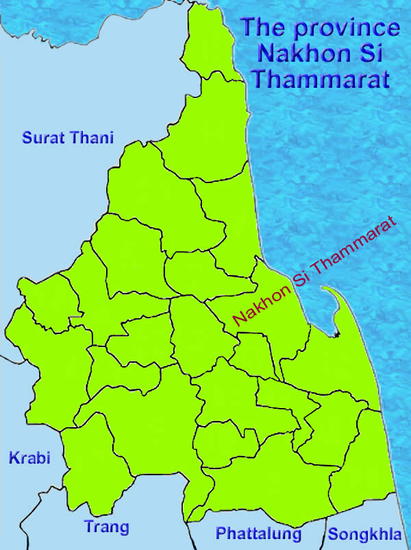 Nakhon Si Thammarat province map of Thailand