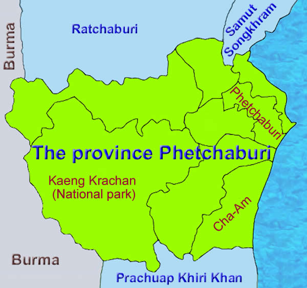 Phetchaburi Province map Thailand