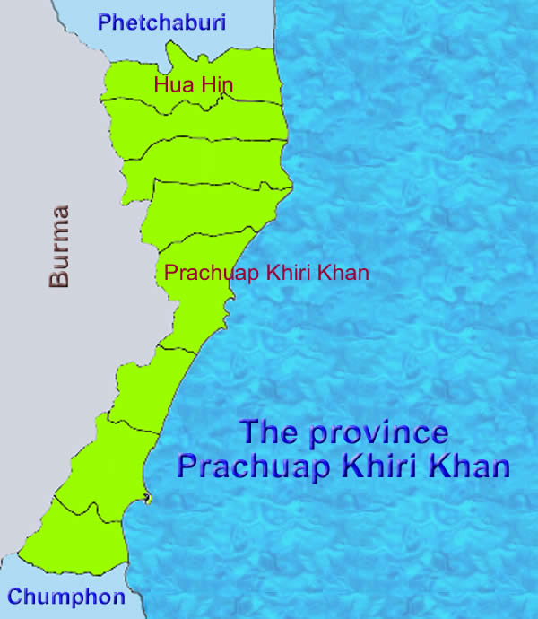 Prachuap Khiri Khan Province map Thailand