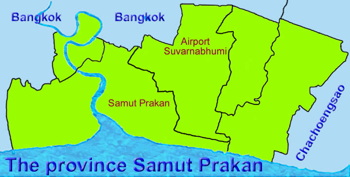 Samut Prakan Province map Thailand